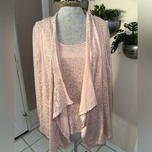 Pink Women's Layered Top Size Xl 
By Forgotten Grace,Office, Dressy, Spring